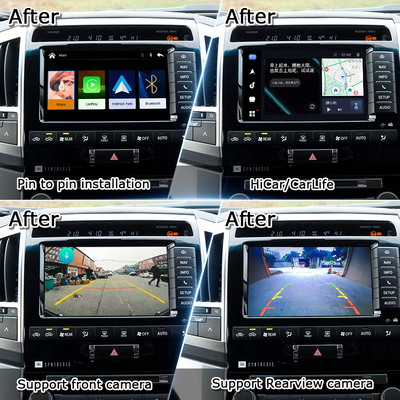 Interfaz Plug and Play Apple CarPlay para Land Cruiser 200 2013-2021 Multi-idioma, Cámara 360, Soporte de Cámara de Marcha Atrás