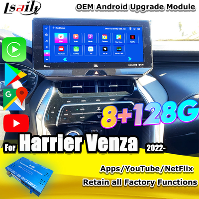 Lsailt OEM Modulo de actualización de Android para Harrier Venza Toyota 2022-12.3 pulgadas Interfaz multimedia Android con YouTube, NetFlix