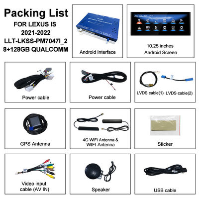 Pantalla Android 10.25 pulgadas de Lexus Qualcomm 8 núcleo GPS de navegación CarPlay Display para Lexus IS300 IS250 IS350 2020-2023