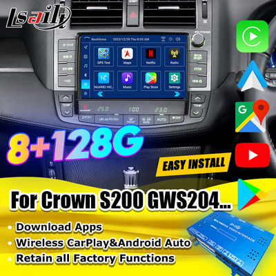 Android 13 Interfaz multimedia para Toyota Crown S200 URS206 2008-2012 Modelo Modulo de actualización de Android Incluido YouTube, NetFlix, Google Map