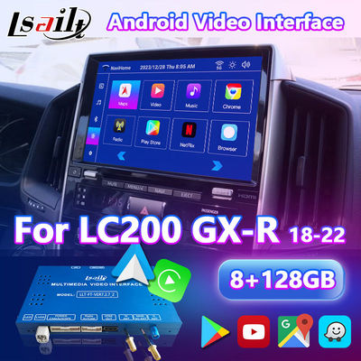 Interfaz video de 4+64GB Android Carplay para el tacto 3 del Toyota Land Cruiser LC200 LC-GT GXR 2018-2021