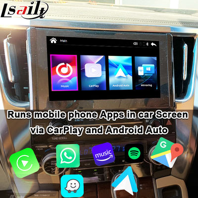 Módulo de actualización automática inalámbrico Apple CarPlay / Android para Alphard 30 Serie Vellfire Toyota Apoyo a la radio FM, A / C, espejo, cámaras
