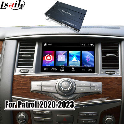 Interfaz de CarPlay para patrulla 2020-2023 Nissan Y62 Versión australiana Integrado Android inalámbrico automático, espejo del teléfono móvil, cámara trasera