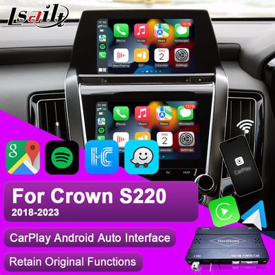 Lsailt Apple CarPlay Modulo automático Android para Crown S220 GSW224 2018-2022 Integración Espejo del teléfono móvil, cámara trasera