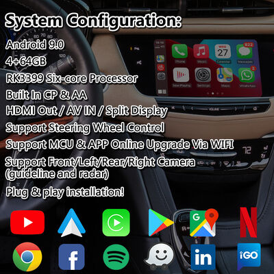 Interfaz de video multimedia Android para el sistema Cadillac XT5 Platinum CUE 2016-2019