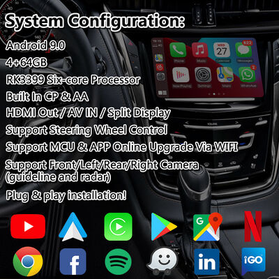 Interfaz de video de navegación GPS Android Lsailt para el sistema CUE Cadillac CTS 2013-2019 con Carplay