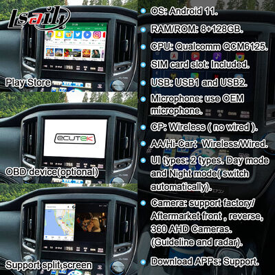 Interfaz de video multimedia Android 13 para Crown S210 AWS210 GRS210 GWS214 GWS215 Majesta Athlete Royal Saloon Mejora de pantalla OEM con CarPlay inalámbrico