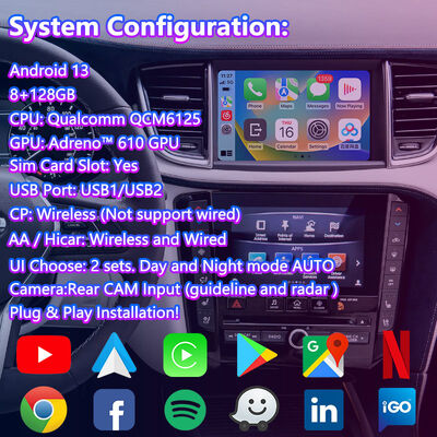 Lsailt Android Carplay Interfaz de vídeo multimedia para 2018-2022 Infiniti QX50