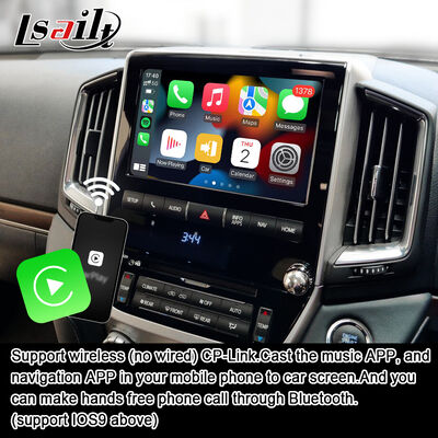 Interfaz de video multimedia Android 13 para Land Cruiser LC200 VXR VX GXL Sahara V8 2013-2021 Actualización de pantalla OEM con CarPlay inalámbrico, YouTube