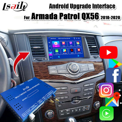 Modulo multimedia Android 13 para Armada Patrol Y62 Quest Actualización de pantalla OEM con CarPlay inalámbrico, YouTube, Google Map