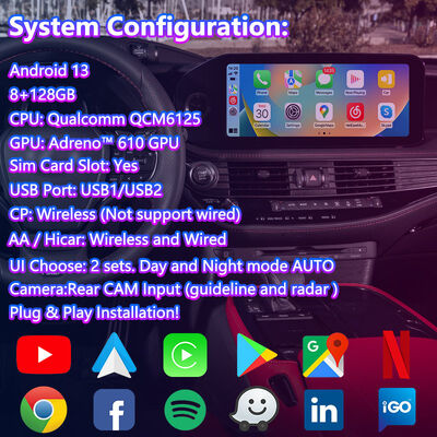 Interfaz multimedia de video Android Lsailt para Lexus LS 500 500h LS500 2020-Presente