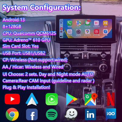 Interfaz de video multimedia Android Lsailt para Lexus LM 350 LM300h LM350 2020-2023