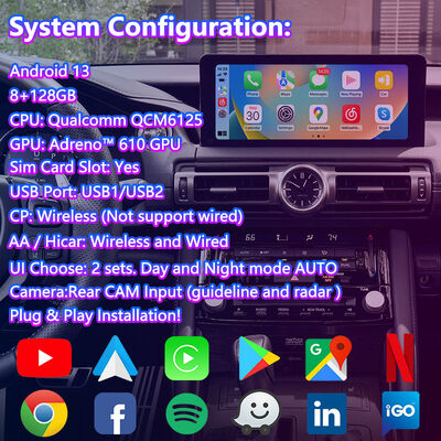 Interfaz de video Lsailt Android Carplay para Lexus IS 500 IS300 IS350 IS300h IS500 2020-Presente