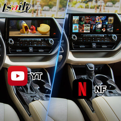 Interfaz de vídeo multimedia de navegación de automóviles Android para el Toyota Highlander 2020.