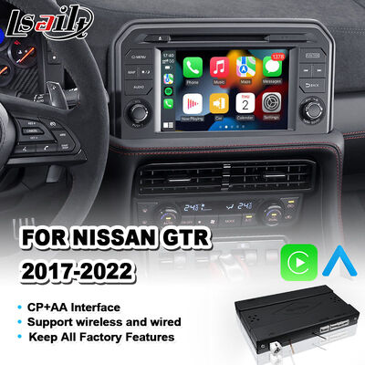 Lsailt Nissan GT-R R35 2017-2022 Interfaz de CarPlay Modulo de integración OEM Pantalla de fábrica sin cables Actualización automática de Android