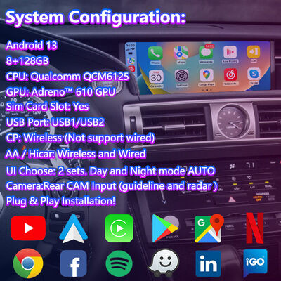 Lsailt Android Carplay pantalla multimedia para 2013-2020 Lexus IS 250 IS200T IS300 IS350 IS300h IS250