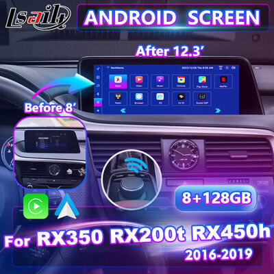 Pantalla de interfaz multimedia de Android Carplay para 2016-2019 Lexus RX Knob RX350 RX450h RX200t RX300