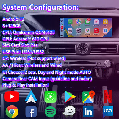 Pantalla Multimedia Lsailt Android Carplay para Lexus GS 200t GS300h GS250 GS350 GS450h GSF GS200t 2012-2020