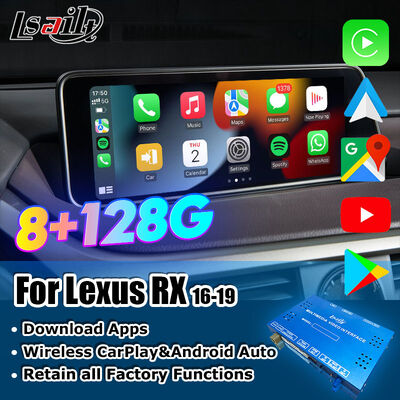 CarPlay/Sistema Multimedia Android Interfaz de vídeo Lexus para RX450H RX350 12.3 pulgadas 2016-2021 Integrado con YouTube, NetFlix, Android Auto