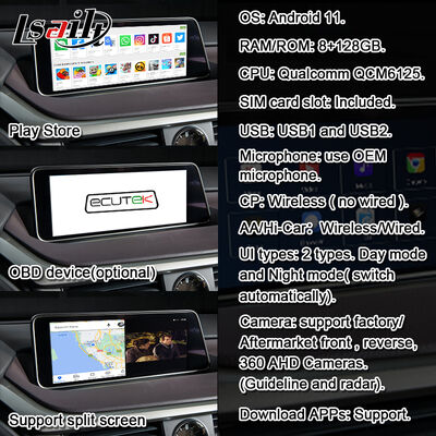 CarPlay/Sistema Multimedia Android Interfaz de vídeo Lexus para RX450H RX350 12.3 pulgadas 2016-2021 Integrado con YouTube, NetFlix, Android Auto
