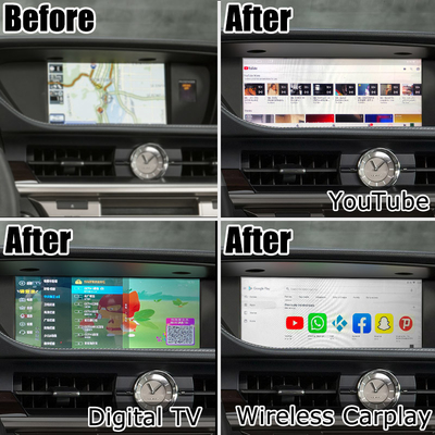 ES300h ES250 ES350 Lexus Actualización de la pantalla de Android Carplay Android Auto Dash Cam 10.25 " Lsailt