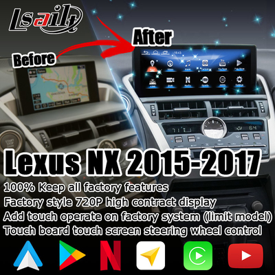 Lexus NX200t 10.25 Actualización de pantalla táctil Procesador Hexa Android Auto Carplay inalámbrico