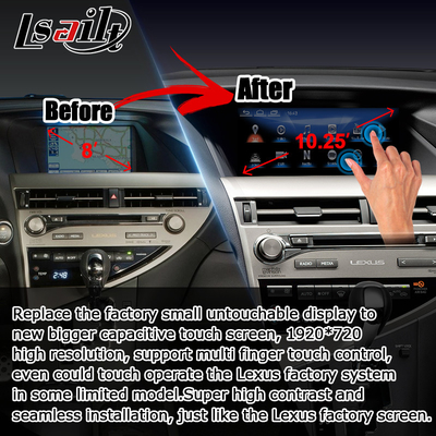 10.25 pulgadas Lexus Android pantalla con Carplay Android Auto Lsailt para RX350 RX450h