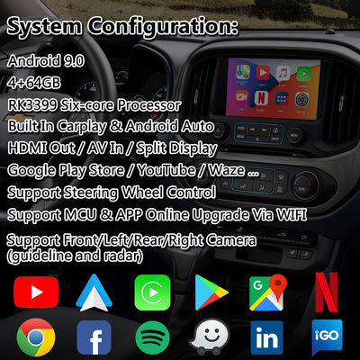 Interfaz de vídeo de Android Carplay para el sistema Chevrolet Colorado Mylink