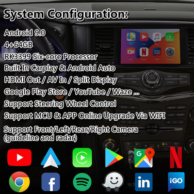 Interfaz multimedia Android para Nissan Patrol Y62 con Carplay inalámbrico