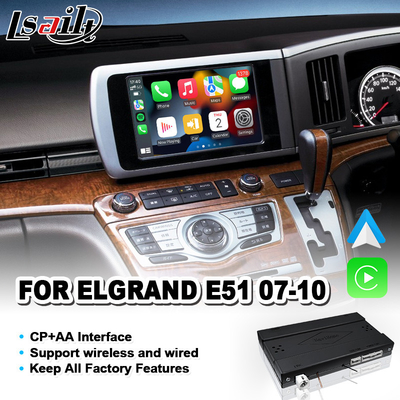Interfaz de vídeo Lsailt Carplay Android Auto para Nissan Elgrand E51 serie 3 2007-2010