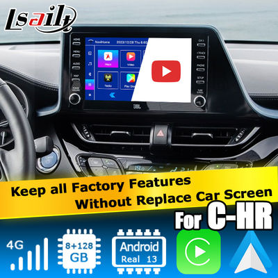 Interfaz multimedia Android 13 para Toyota C-HR CHR con Android Auto y CarPlay